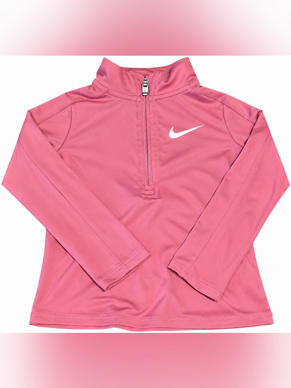 Nike Dri-FIT Girls Pink 1/4 Zip Pullover Long Sleeve Size 3T